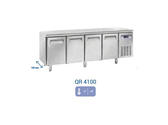 Tavolo refrigerato QR 4100 inox, positivo - 2/+ 8°.
